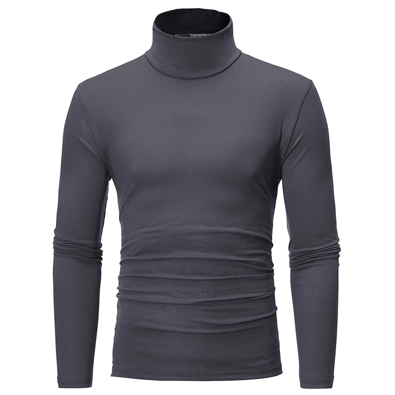 Thermal Underwear Tops Men Winter Clothes Thermal Shirt Autumn Men's Winter Tights High Neck Thin Slim Fit Long Sleeve T-shirt - Image 3