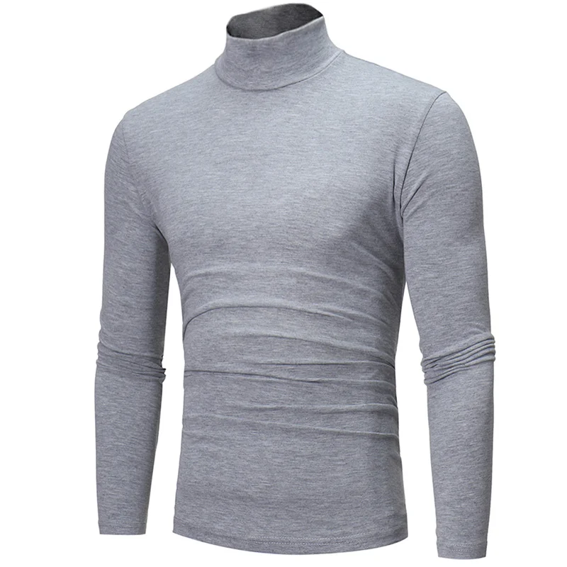 Thermal Underwear Tops Men Winter Clothes Thermal Shirt Autumn Men's Winter Tights High Neck Thin Slim Fit Long Sleeve T-shirt - Image 5