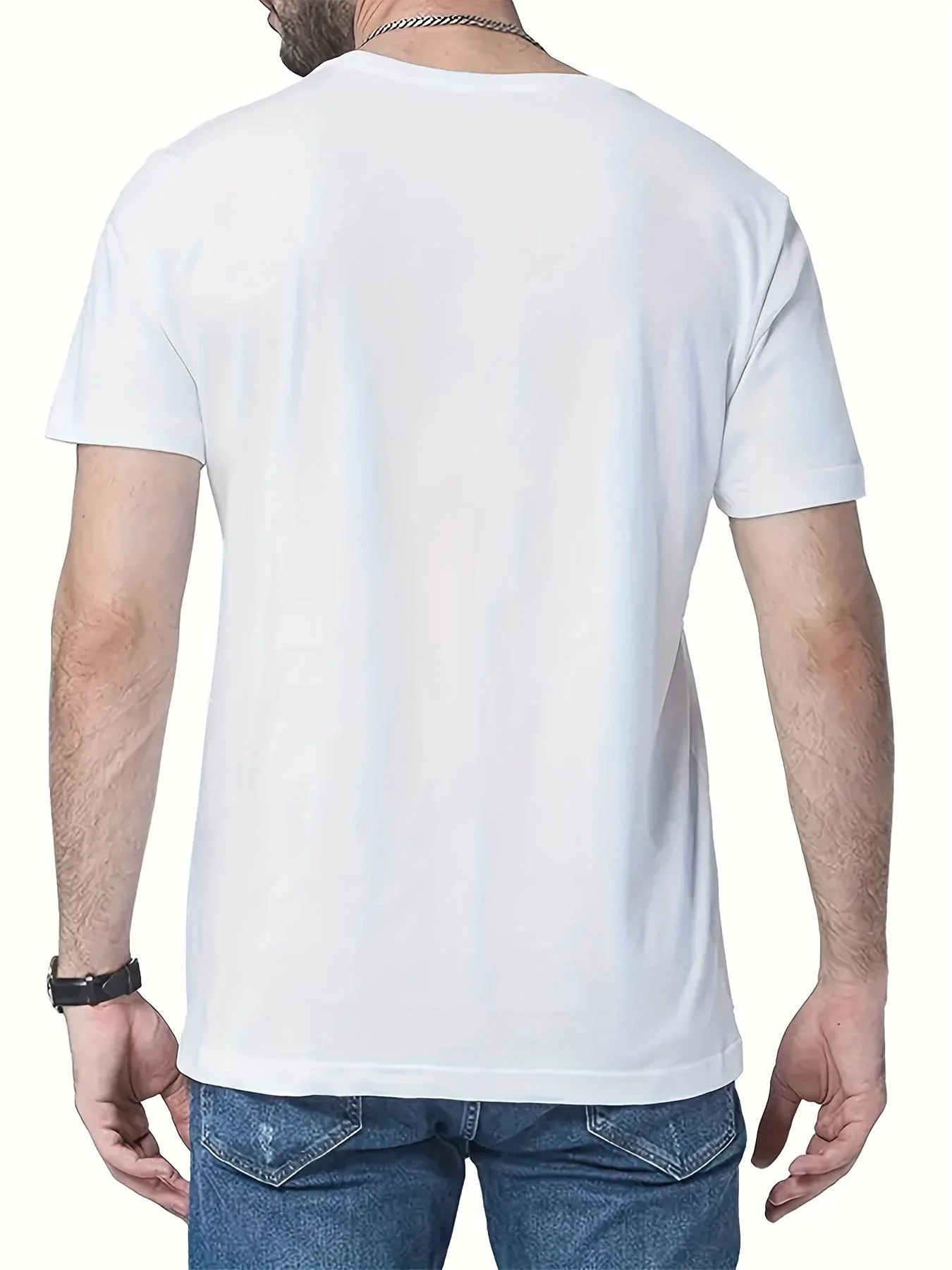 Men's casual round neck T-shirt with unique rabbit skull pattern - the perfect choice for summer - Image 3