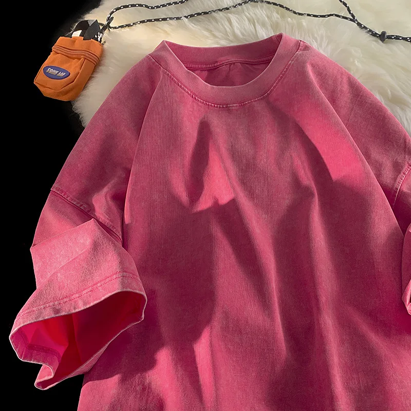 Quality Oversized Acid Washed Y2K T Shirt men Vintage T-shirts Streetwear Mineral Wash Tee Shirts boy Loose Luxury Brand Tops - Image 4