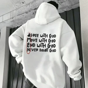 The best-selling Christian God print hoodie is a high-quality, casual and fashionable hoodie for men, a street Harajuku top